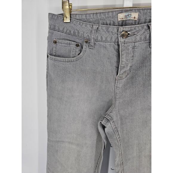 So Women's Grey Mid Rise Wide Straight Leg Cotton Jeans Size 11 Average - Picture 2 of 4